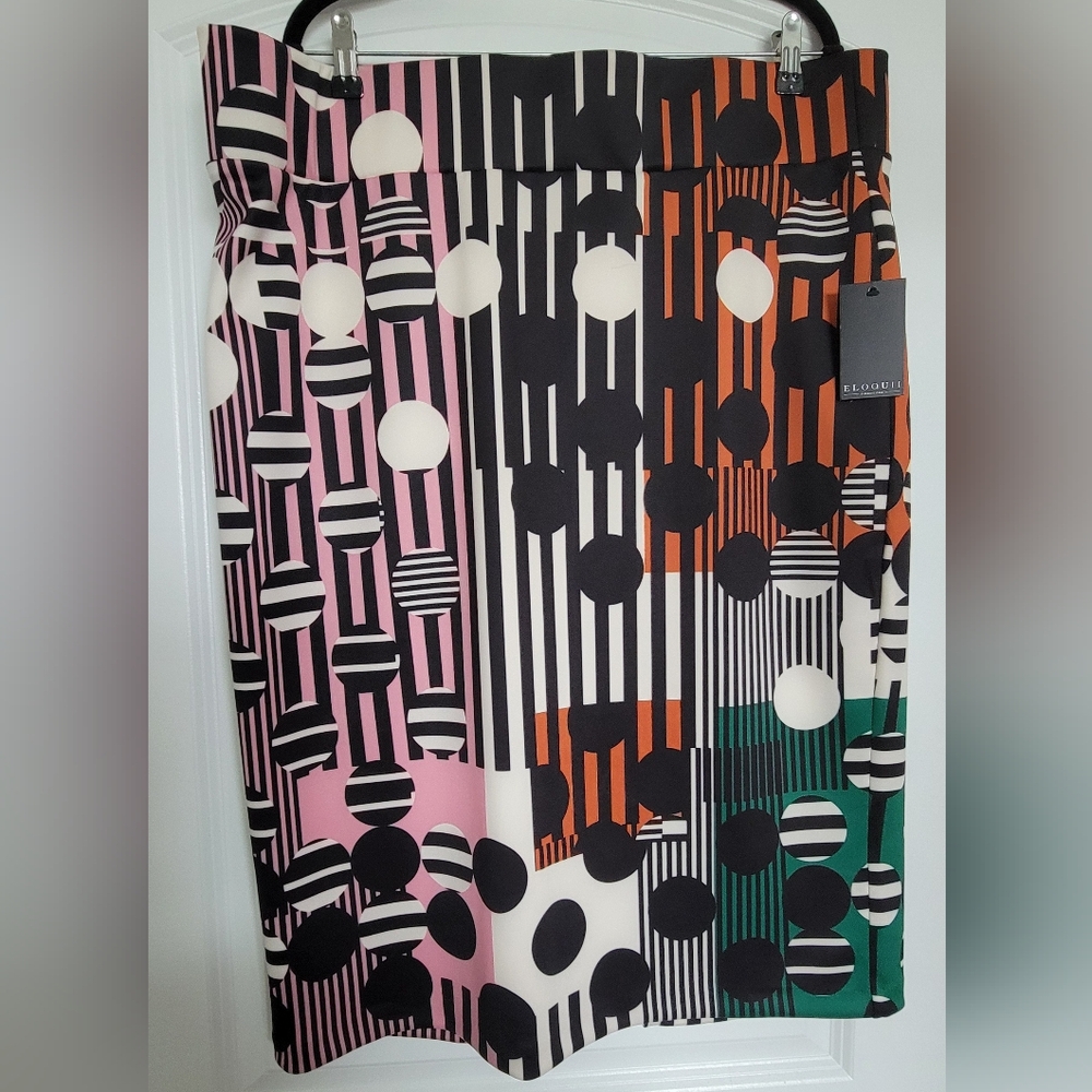 Eloquii Size 20 Geometric Print Skirt